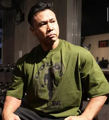 iron nerve gold's gym 콜라보 t셔츠 쥬라기 키자와 M