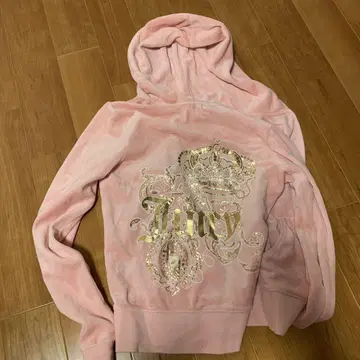 JUICY COUTURE 벨로아 후드티 핑크 S