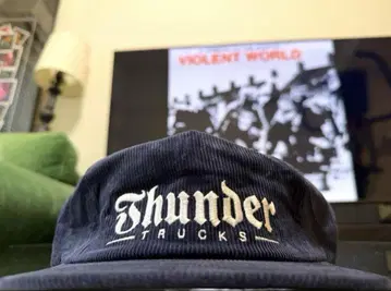 USA CA Thunder Trucks 스케이트보드 코듀로이 캡 네이비