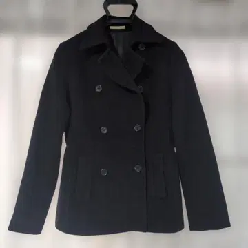 새상품급 블랙 울 피 코트 더블 버튼 사이즈 S~M