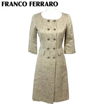 FRANCO FERRARO 긴팔 노카라 원피스 1 골드