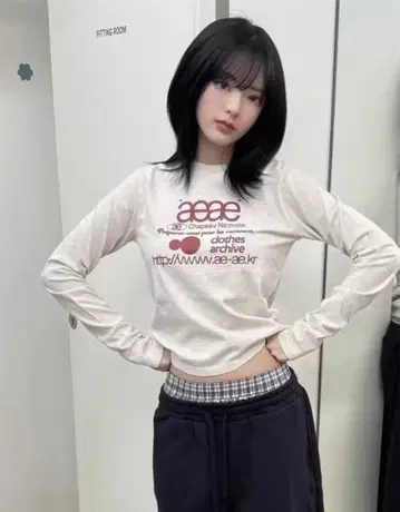 aeae 그레이 긴팔 T셔츠