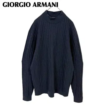 [ 새상품급 ] GIORGIO ARMANI 긴팔 니트탑 48 네이비
