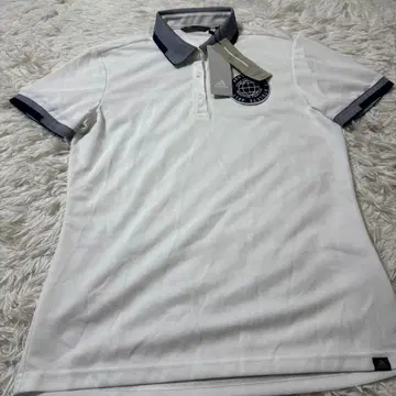 adidas 여성용 미사용 택 화이트 피케 셔츠 골프 사이즈 ot