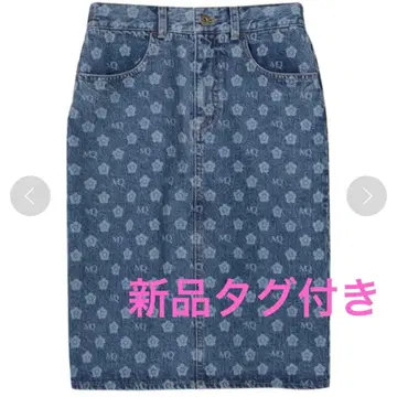MARYQUANT 마리콴트 모노그램 데님 타이트 스커트 M