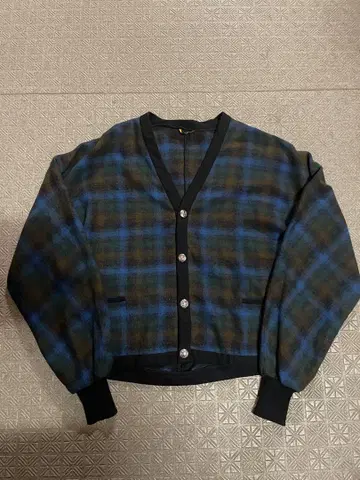 50s PENDLETON 울 니트 가디건 옴브레 모헤어