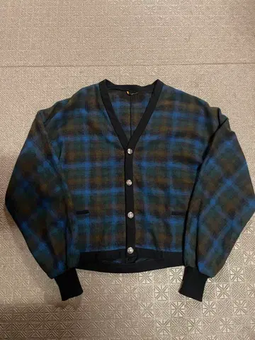50s PENDLETON 울 니트 가디건 옴브레 모헤어