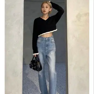 EMODA 빈티지 하이웨스트 플레어 청바지