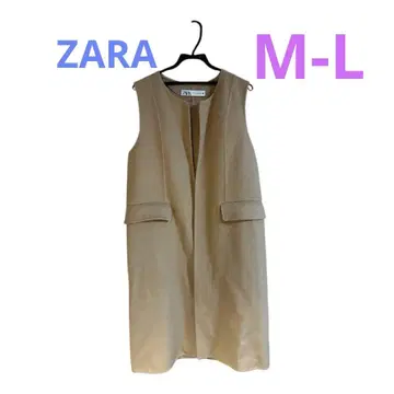 ZARA 베이지 울 블렌드 롱 베스트 롱 베스트 M-L M L