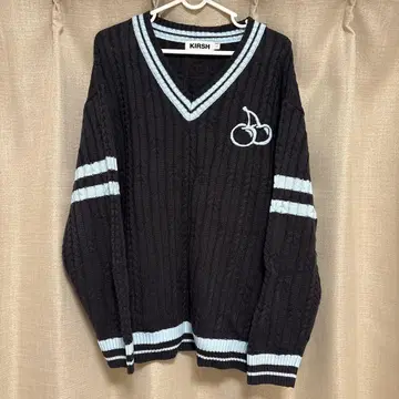 KIRSH 블랙 니트 V넥 긴팔