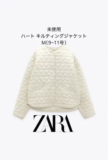 미사용 ZARA 하트 퀼팅 자켓 에크루 M 9~11호