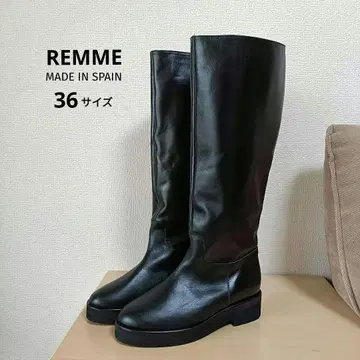 새상품급! REMME 레메 블랙 가죽 롱 부츠 36