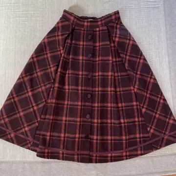 axes femme 체크 무늬 플레어 스커트 겨울 M