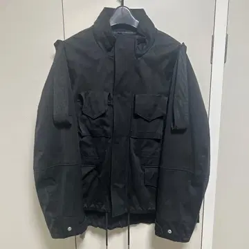 SOUMO 블랙 밀리터리 자켓 몰스킨