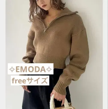 EMODA 하프 지퍼 니트 긴팔