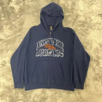 90s NFL 브롱코스 네이비 집업 후드티 구제 의류 XL