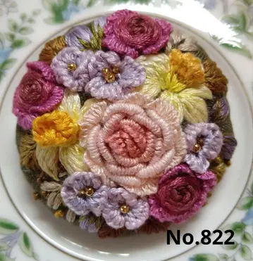 No.822 자수 브로치 핸드메이드 5cm