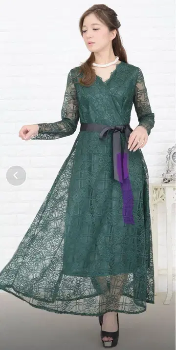 Lace Ladies 전체 레이스 카슈쿨풍 롱 드레스 원피스 택 포함