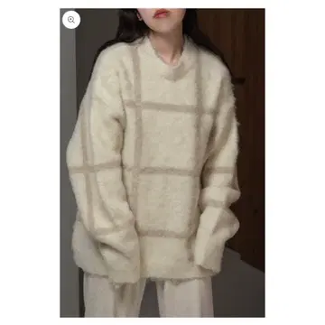 lawgy 소프트 터치 심플 체크 니트