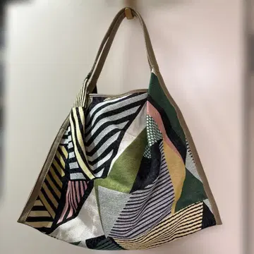 gream supply 기하학 패턴 캔버스 숄더백