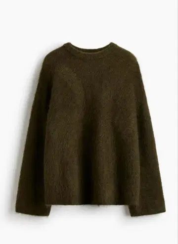 H&M 모헤어 니트 다크 카키 그린