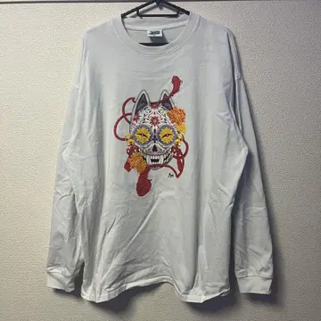 에드하디풍 컬러풀 스컬 디자인 긴팔 T셔츠 XL