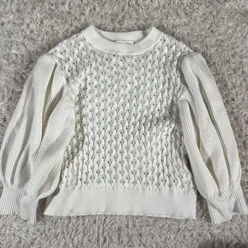 [ RosyMonster ] 퍼프 슬리브 니트 스웨터 화이트