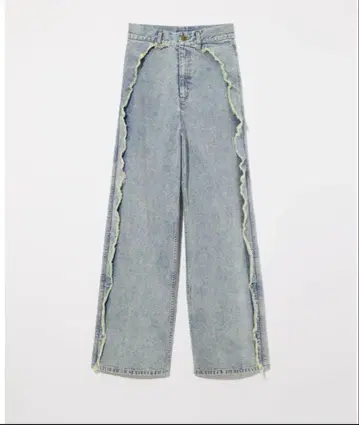 eaphi RUFFLE DETAIL DENIM PANTS