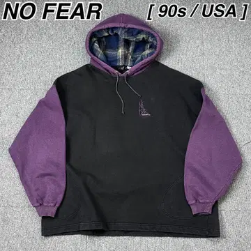 90s USA제 NO FEAR 와이드 후드 맨투맨 노피어 구제 의류