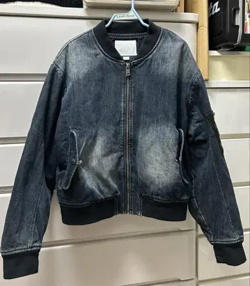 ZARA 데님 MA-1 엠보싱 가공 봄버 자켓 S 사이즈