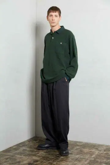 SILK NEP HEAVY MOSS STITCH POLO SHIRTS