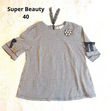 Super Beauty 40 반팔 셔츠 블랙 화이트 체크