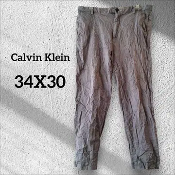 1점 한정 Calvin Klein 그레이 치노 팬츠 하의 팬츠