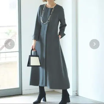 루일 에 부티크 핏&플레어 롱 원피스 자켓 (세탁 가능)