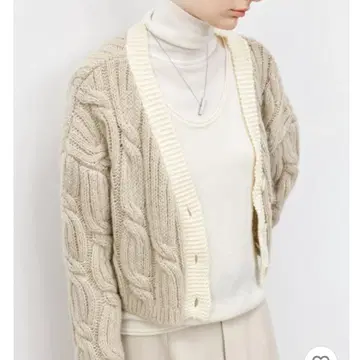 tageechita 케이블 짜임 숏 기장 볼레로