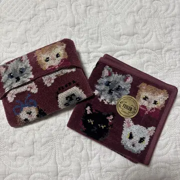 페이 고양이 손수건과 티슈 파우치 SET