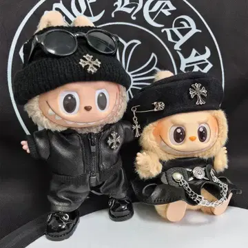 Labubu 러브브  의류 5점 17cm 봉제 인형 의류 활동 블랙