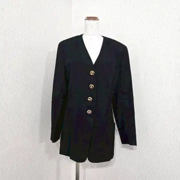 GRAN JOUE 노카라 자켓 코트 골드 버튼 블랙 포멀 M