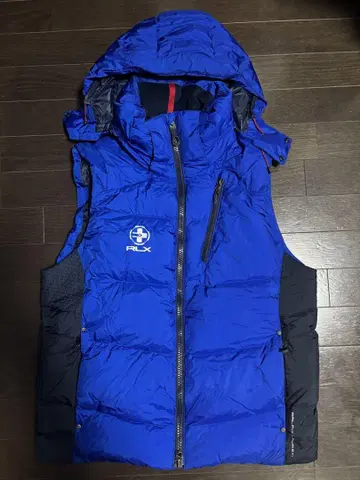 RLX 랄프 로렌 후드 부착 다운 베스트 파랑
