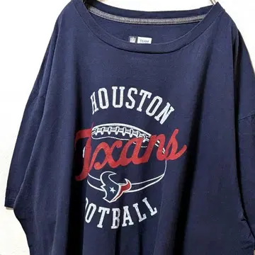 NFL 휴스턴 텍산스 빅 로고 T셔츠 네이비 2XL 구제 의류