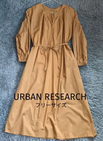 URBAN RESEARCH 롱 원피스 스키퍼 긴팔 턱