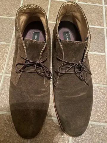 VISARUNO 브라운 스웨이드 하이컷 신발