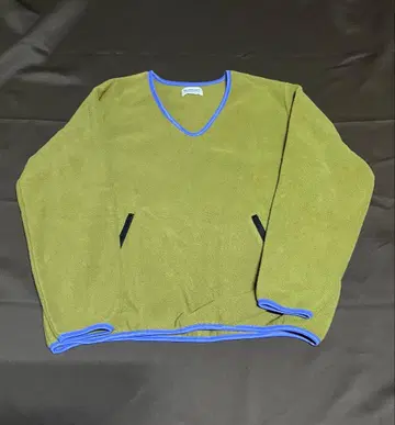 BEAMS BOY 플리스 그린 하프 지퍼