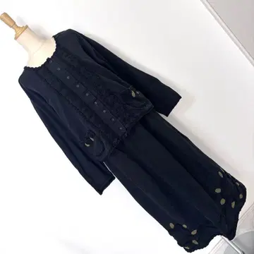 QUINTY 꽃 자수 셋업 가디건 롱 원피스 b