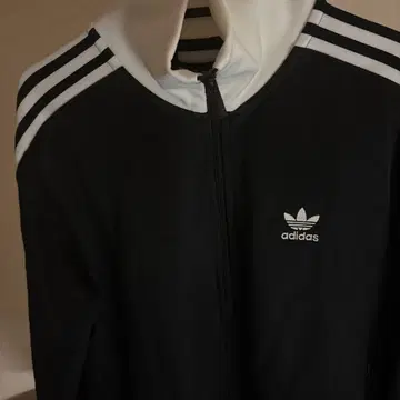 adidas 집업 저지 M 블랙/화이트