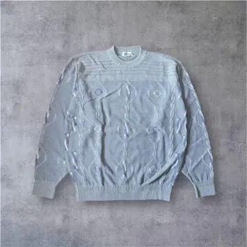 [ VINTAGE ] 90s 스웨터 크루넥 올 패턴 그레이 M
