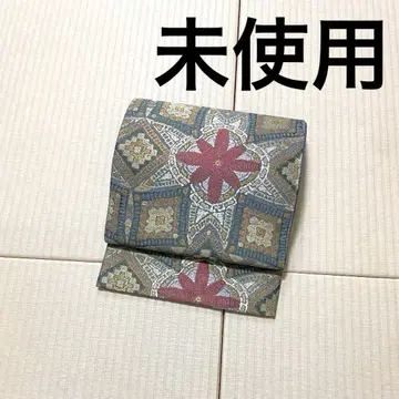 미사용 유와오레츠 팝 패턴 금도금 후쿠로 오비 가드 가공