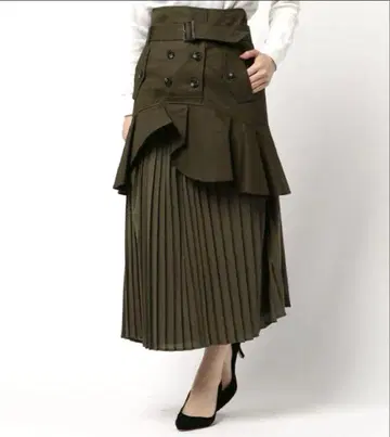AMERI VINTAGE TRENCH PLEATS SKIRT 3way