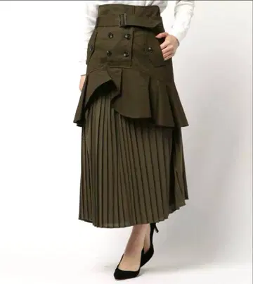AMERI VINTAGE TRENCH PLEATS SKIRT 3way