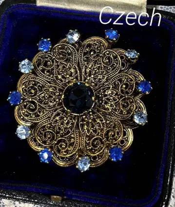 체코제 빈티지 브로치 필리그리 레이어 타입 flower